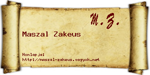 Maszal Zakeus névjegykártya